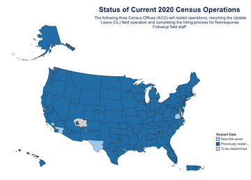 2020 Census NRFU Soft Launch vizaualization map